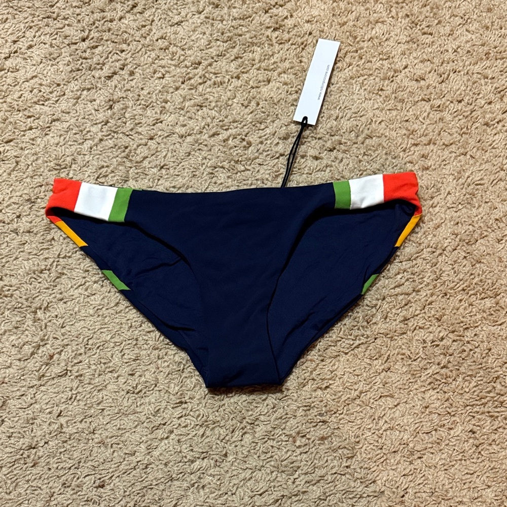 Robin Piccone Navy Bikini Bottom with Color Accents